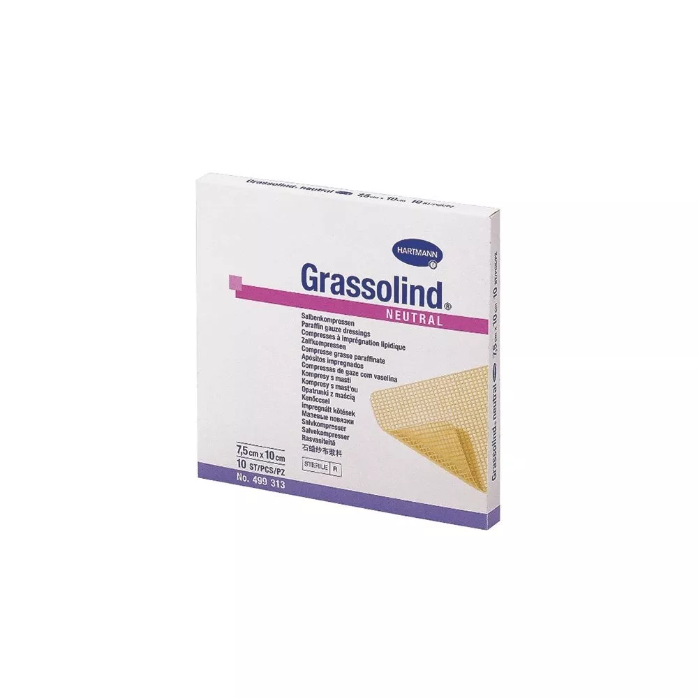 Comprese sterile Grassolind, 7,5 x 10 cm, 10 bucati, Hartmann, [],farmaciabajan.ro