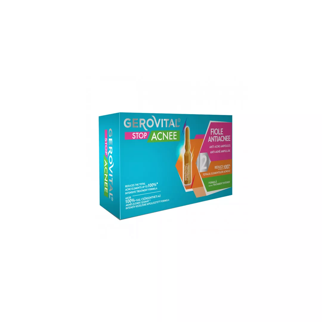Fiole antiacneice Gerovital Stop Acnee, 10 fiole x 2 ml, Farmec, [],farmaciabajan.ro