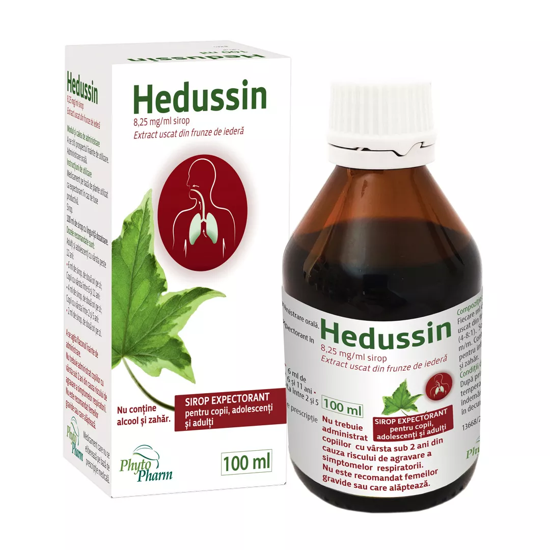 Hedussin sirop, 8,25 mg/ml, 100 ml, Phytopharm, [],farmaciabajan.ro