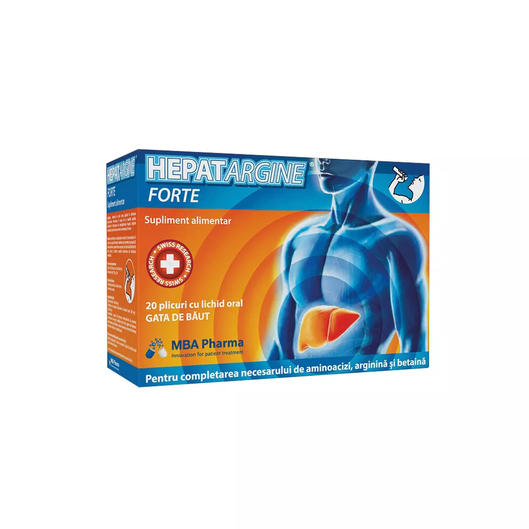 Hepatargine Forte, 20 plicuri, MBA Pharma, [],farmaciabajan.ro
