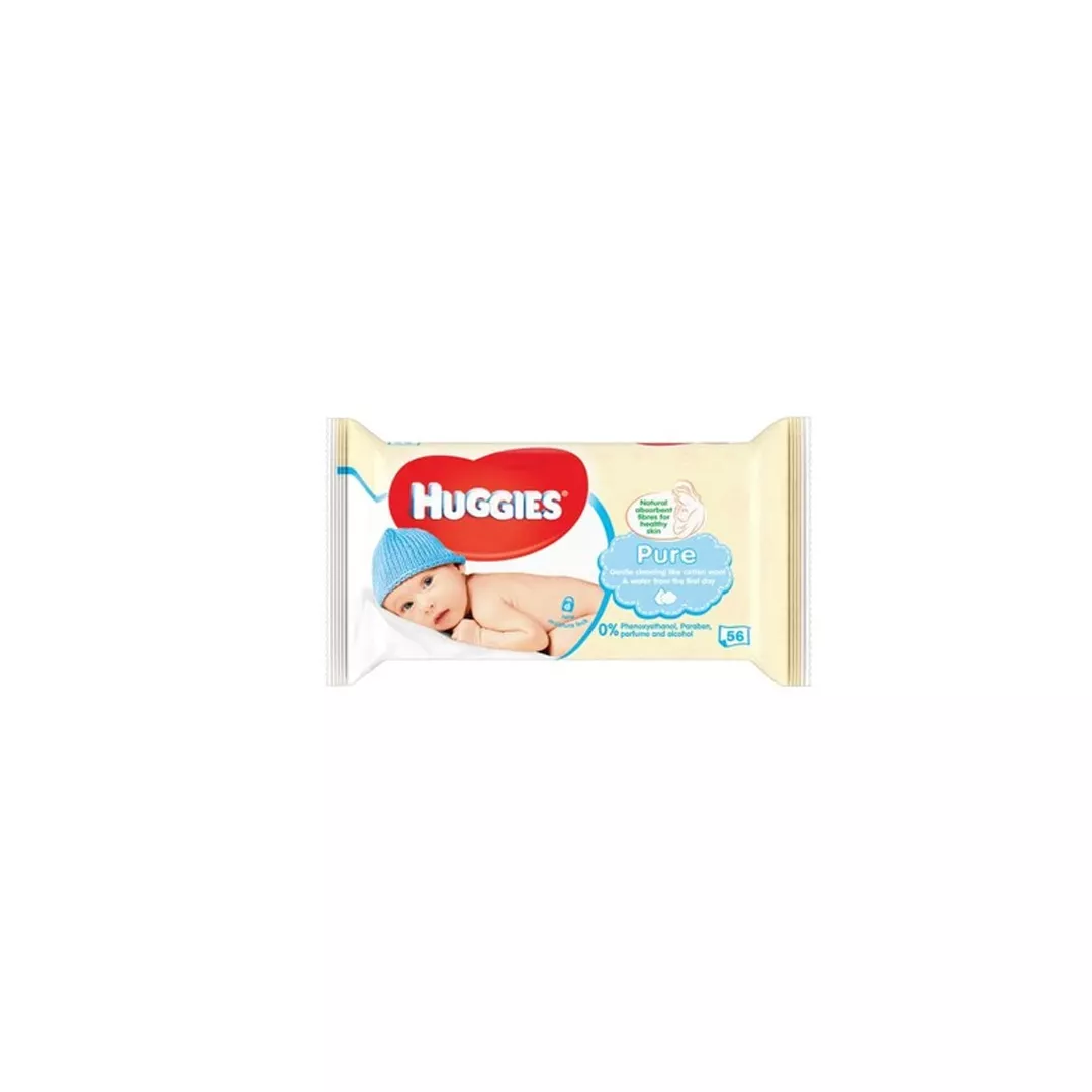 Servetele umede pentru copii Pure, 56 bucati, Huggies, [],https:farmaciabajan.ro
