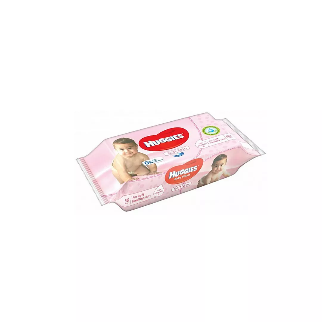 Servetele umede soft pentru copii Soft Trio, 56 bucati, Huggies , [],farmaciabajan.ro