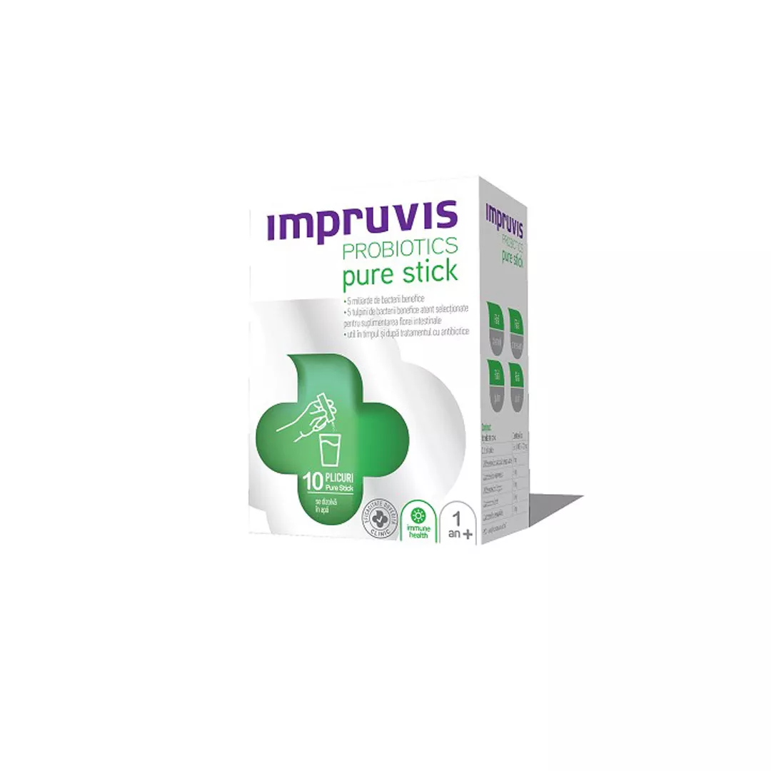 Cadou: Impruvis Probiotics Pure Stick, 10 plicuri, Bifodan, [],farmaciabajan.ro