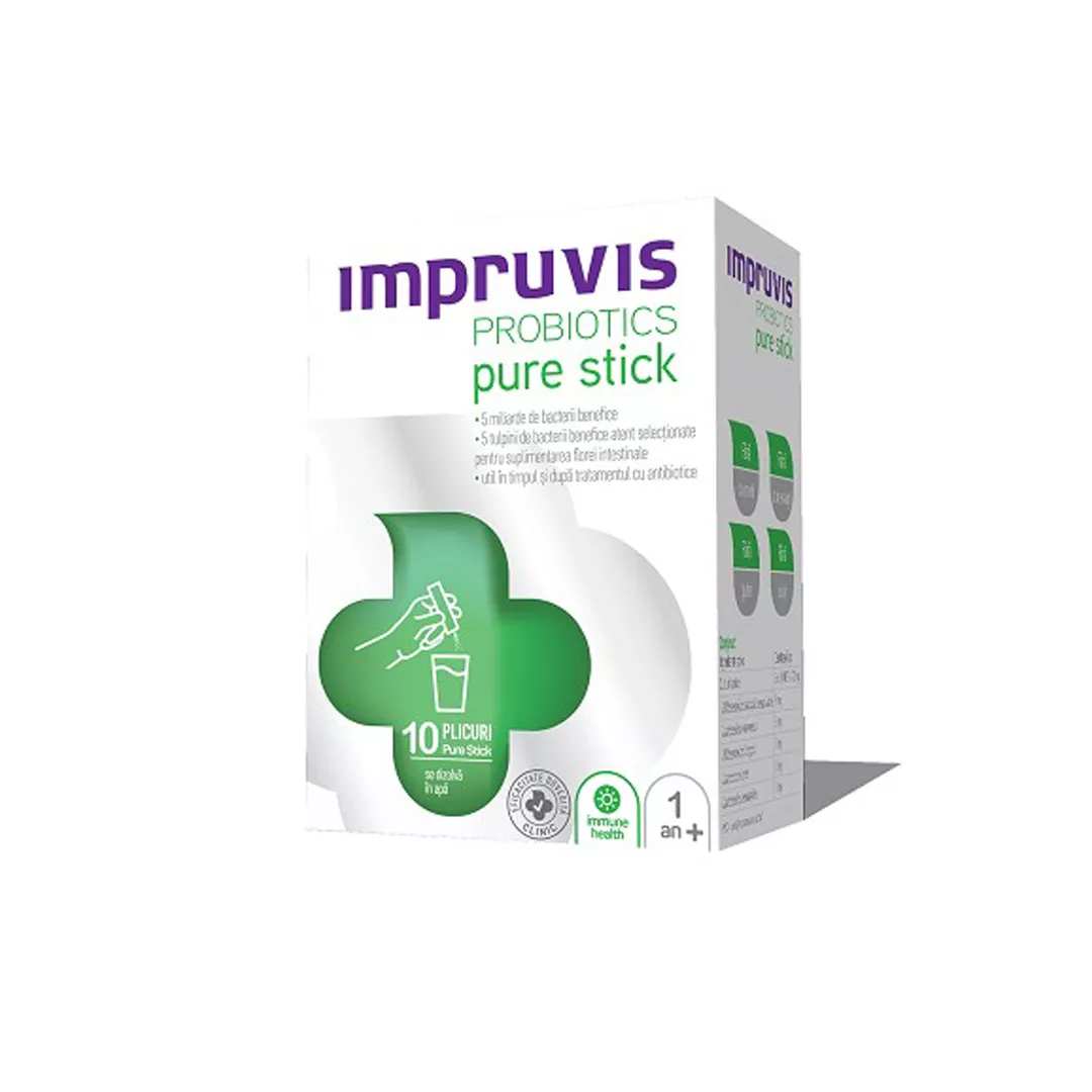Impruvis Probiotics Pure Stick, 10 plicuri, Bifodan, [],farmaciabajan.ro