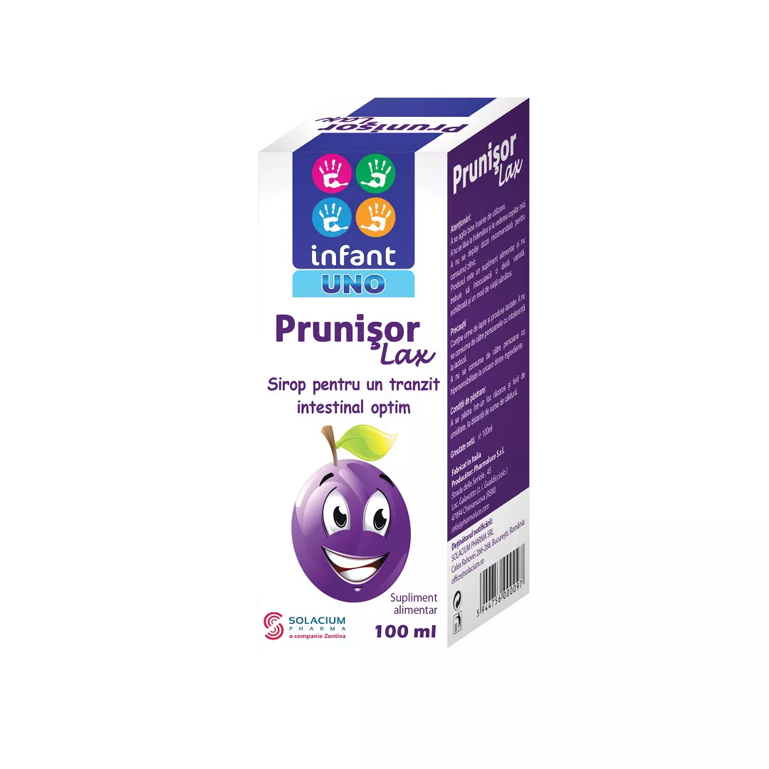 Prunisor Lax Sirop Infant Uno, 100 ml, Solacium Pharma, [],farmaciabajan.ro