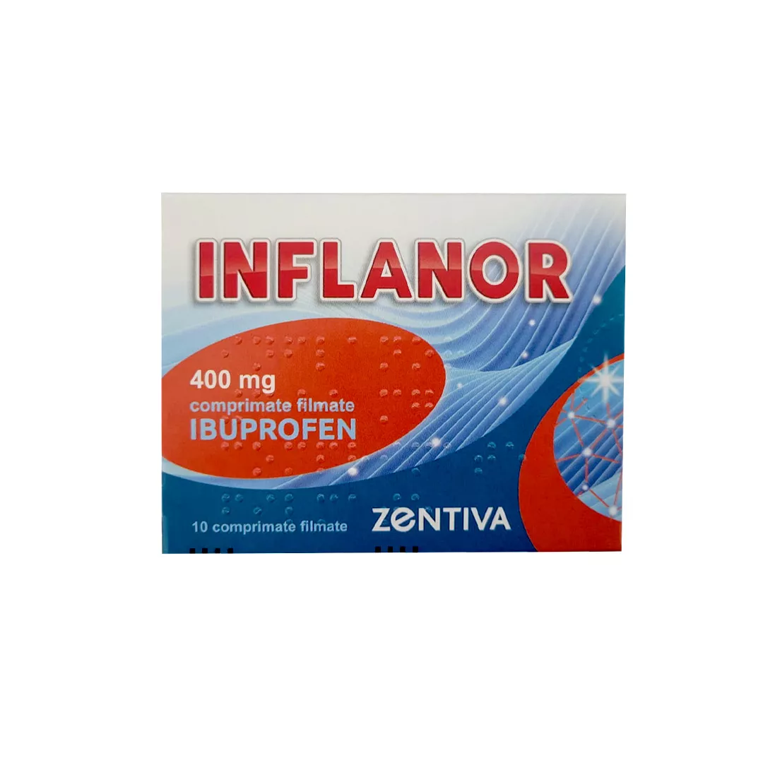 Inflanor 400 mg, 10 comprimate filmate, Zentiva, [],farmaciabajan.ro