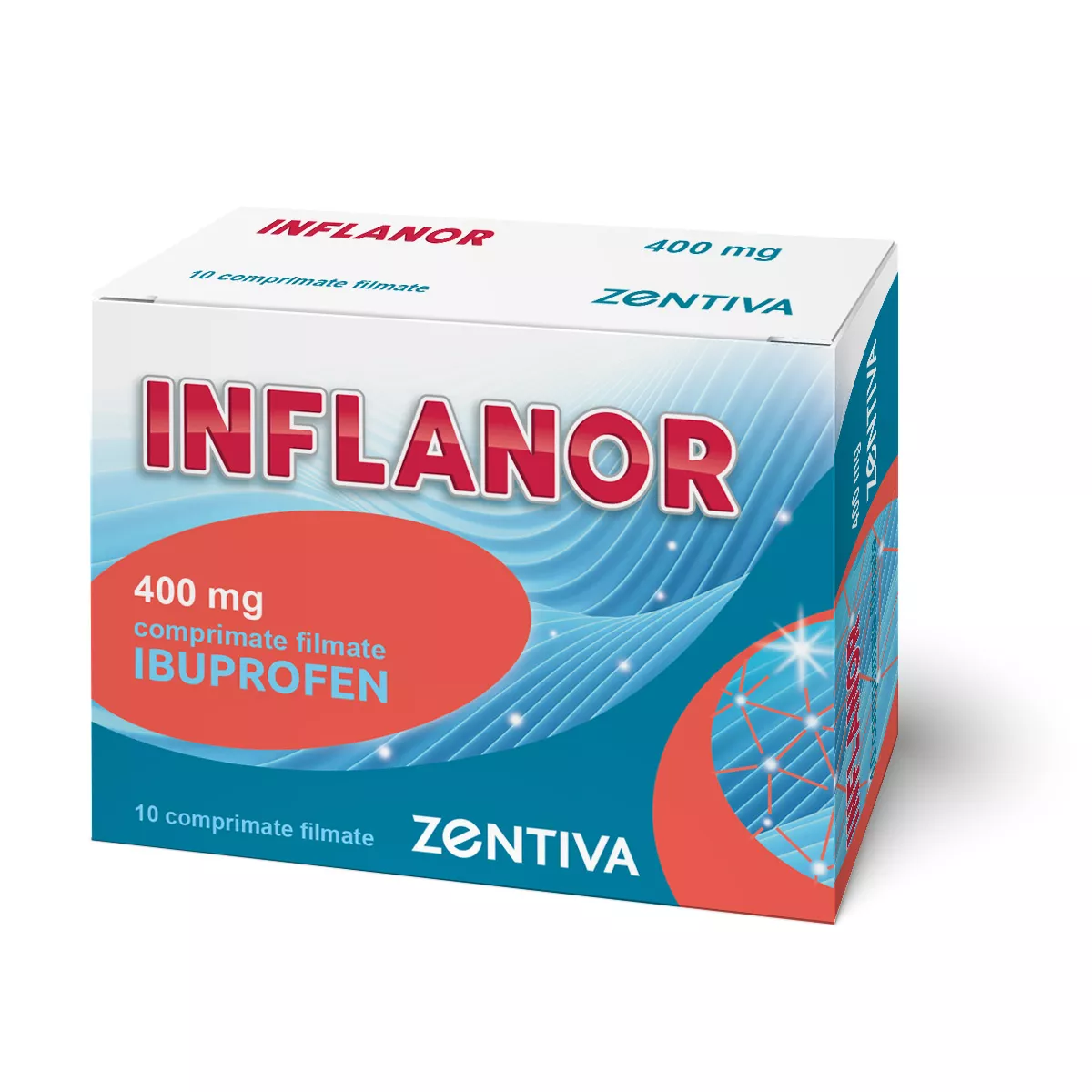 Inflanor 400 mg, 10 comprimate filmate, Zentiva, [],farmaciabajan.ro