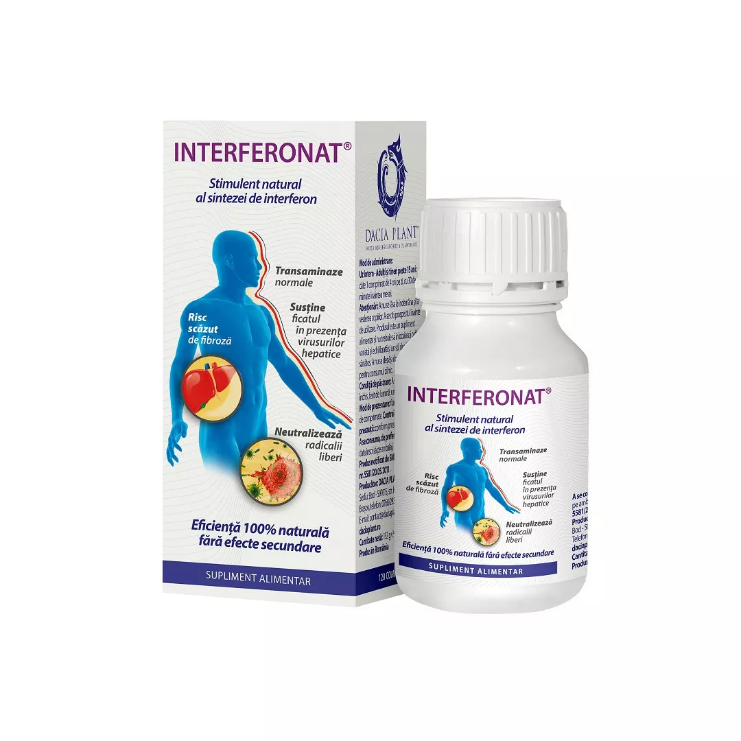 Interferonat, 120 comprimate, Dacia Plant, [],farmaciabajan.ro
