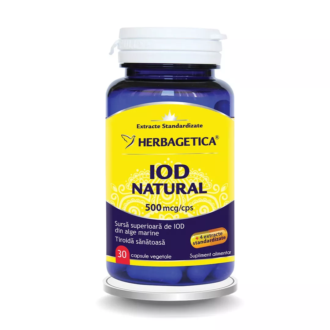 Iod Natural 500 mcg, 30 capsule, Herbagetica, [],farmaciabajan.ro