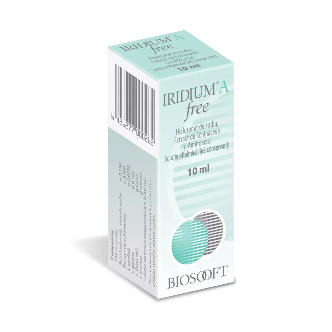 Iridium A Free solutie oftalmica, 10 ml, BioSooft Italia, [],https:farmaciabajan.ro