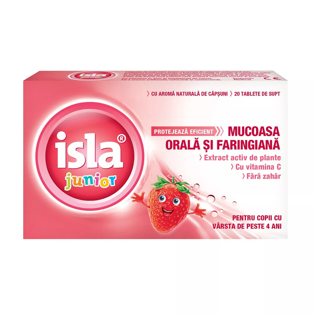 Isla junior cu aroma de capsuni, 20 tablete de supt, Engelhard Arzneimittel, [],farmaciabajan.ro