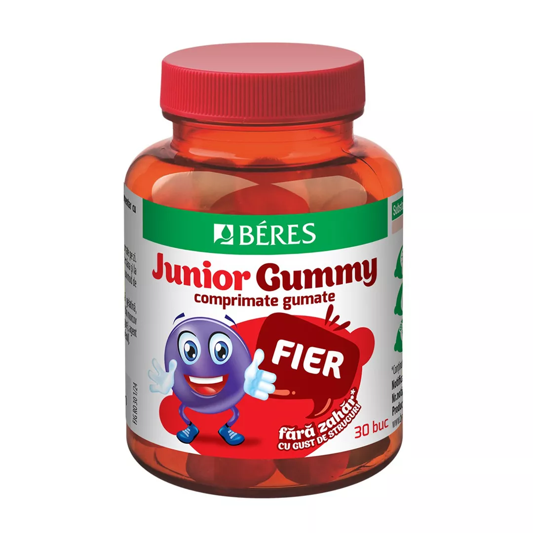 Jeleuri cu fier si cu gust de struguri Fier Junior Gummy, 30 jeleuri, Beres, [],farmaciabajan.ro