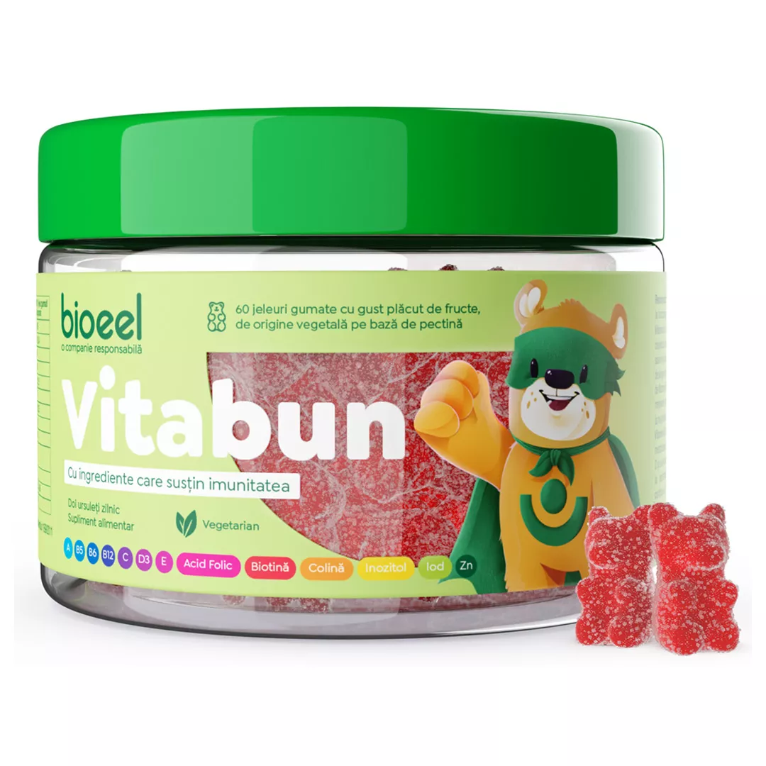 Jeleuri cu multivitamine Vitabun, 60 bucati, Bioeel, [],farmaciabajan.ro
