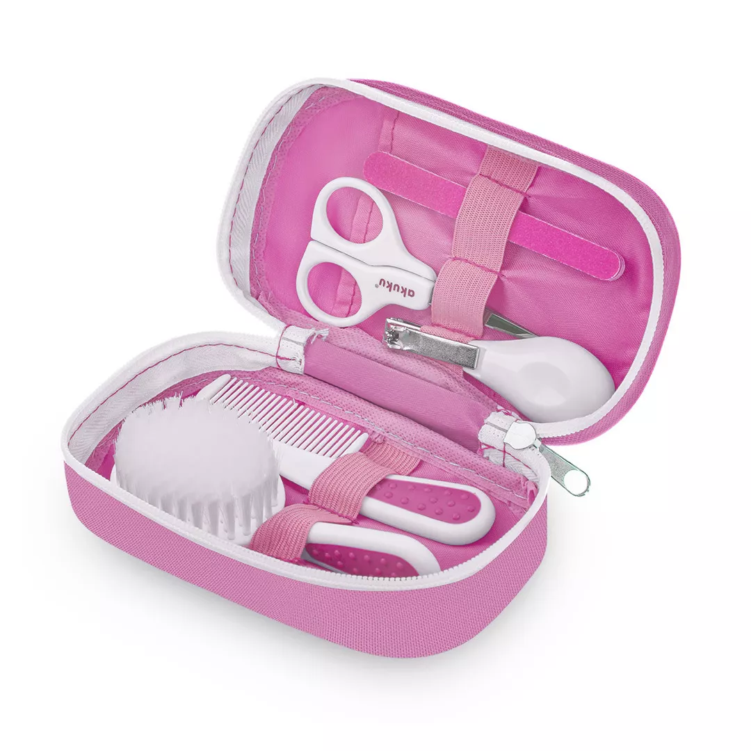 Kit de manichiura si par pentru bebelusi A0458, roz, Akuku, [],farmaciabajan.ro
