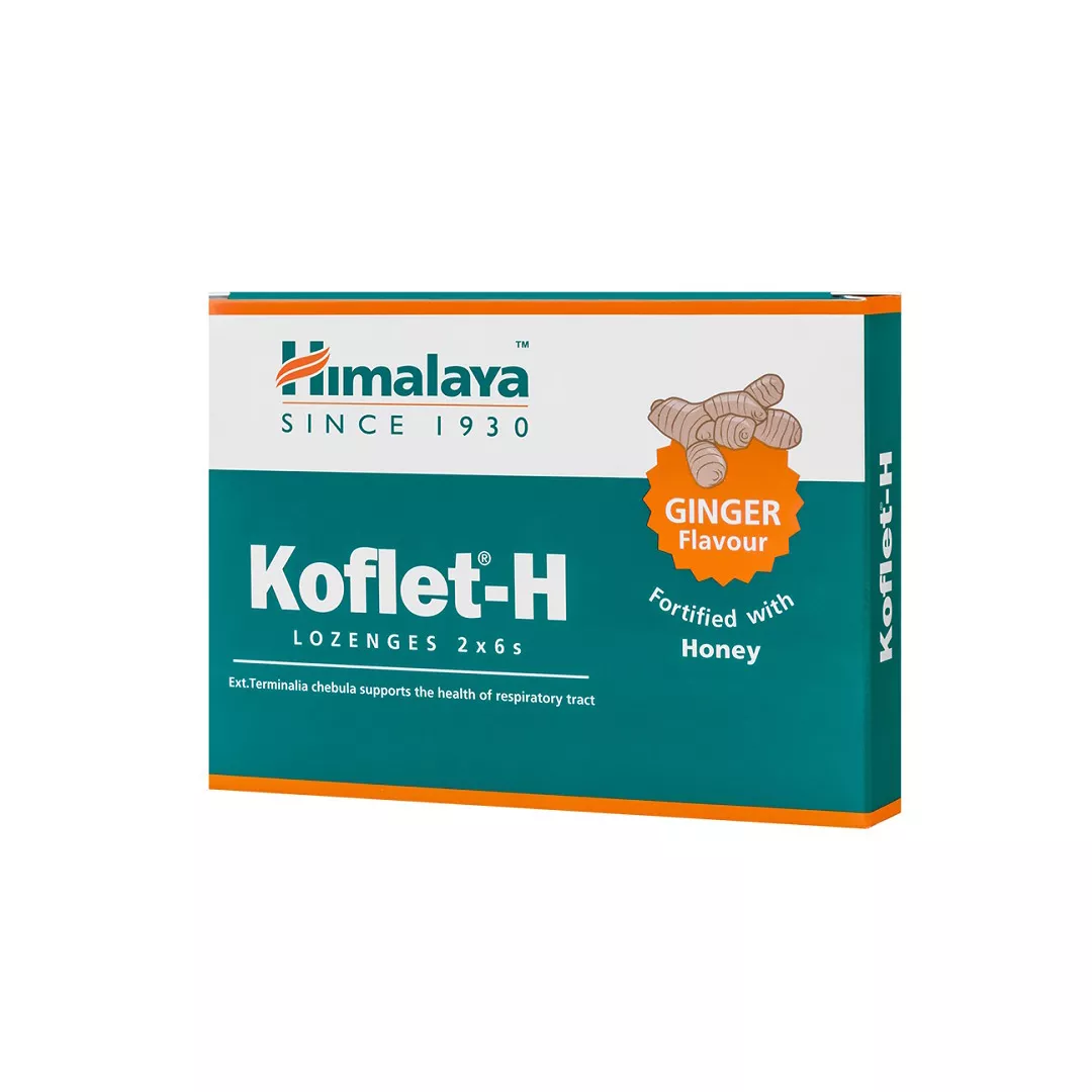 Koflet-H cu aroma de ghimbir, 12 pastile, Himalaya, [],farmaciabajan.ro