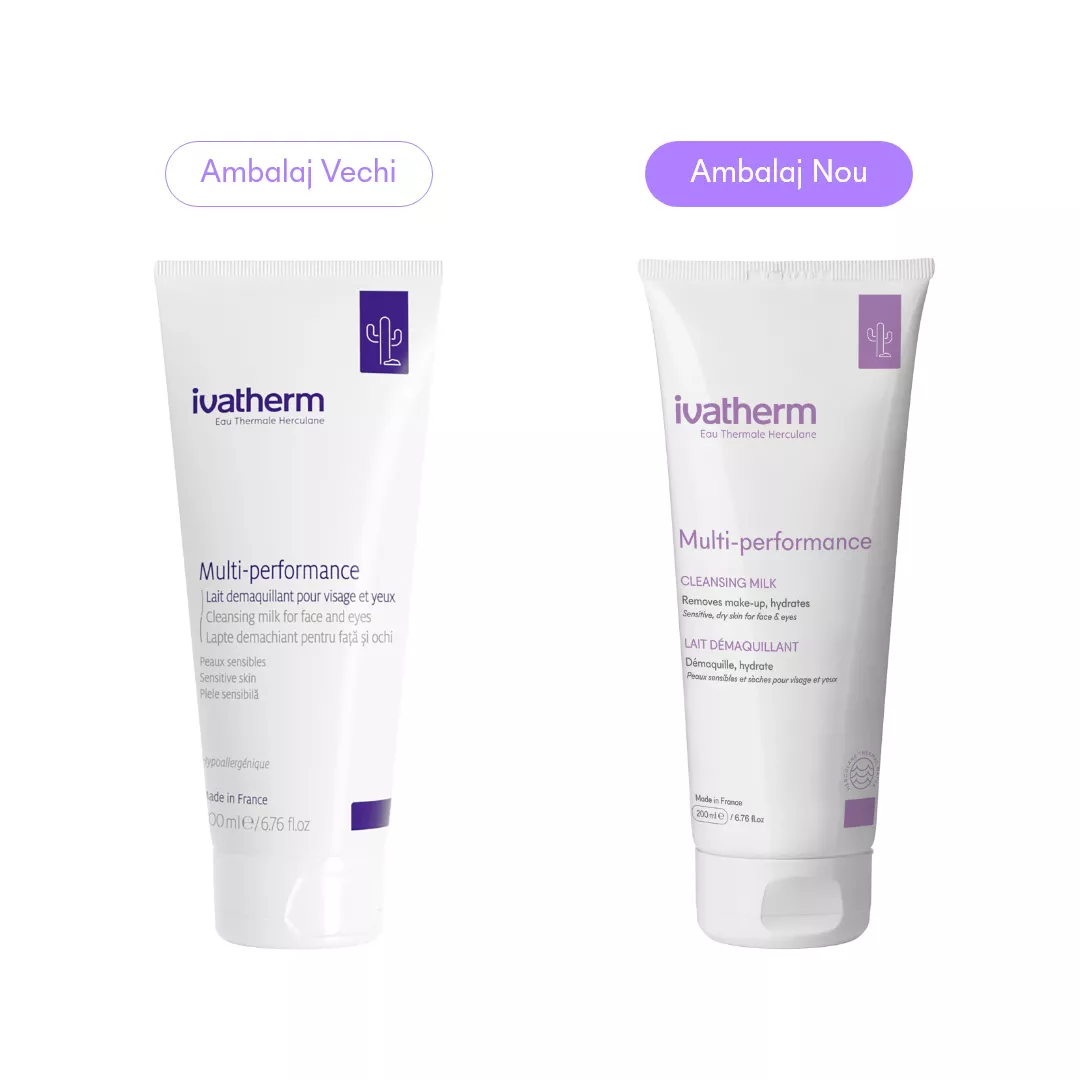 Lapte demachiant pentru fata si ochi Multi-performance, 200 ml, Ivatherm, [],farmaciabajan.ro