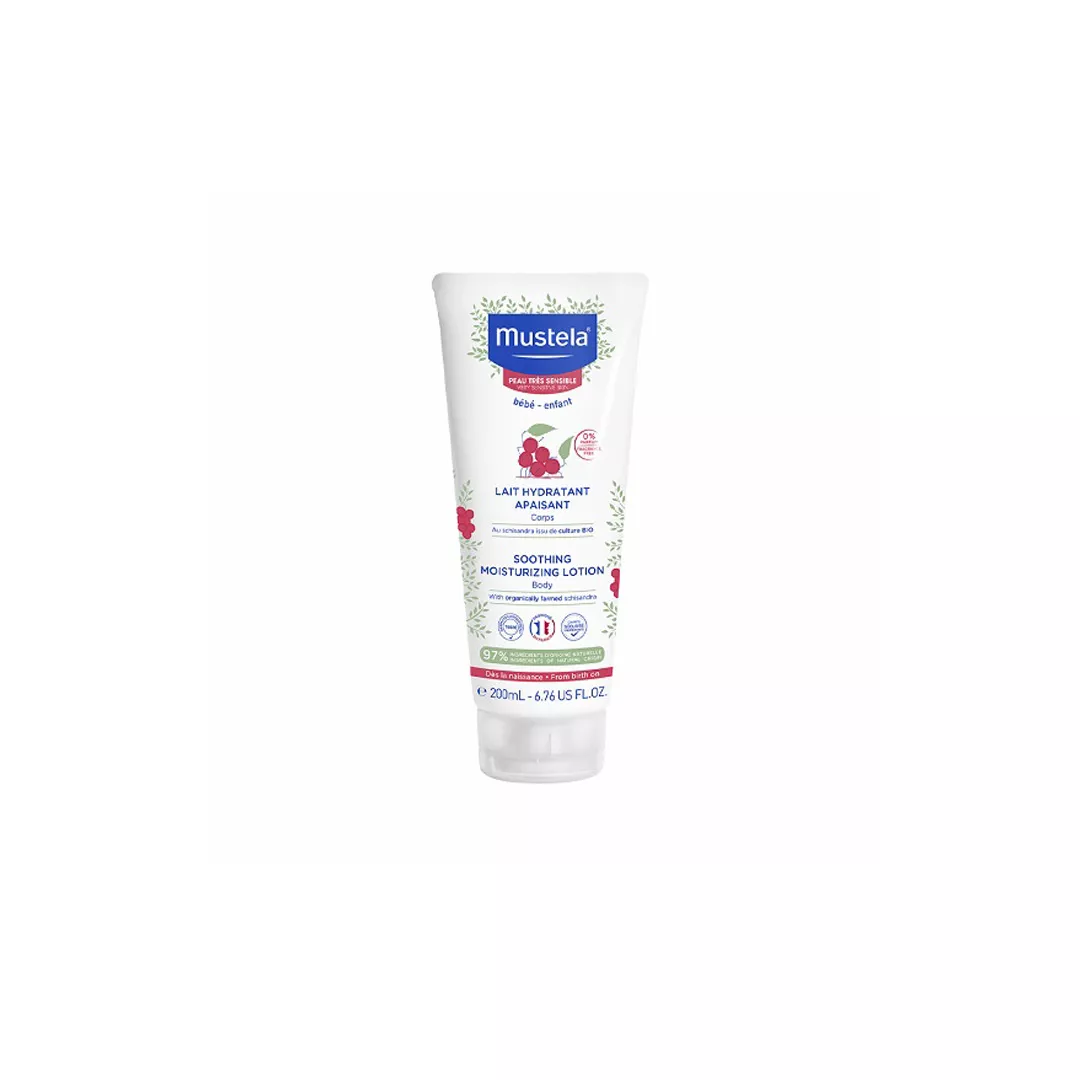 Lapte hidratant calmant piele sensibila, +0 luni, 200 ml, Mustela, [],farmaciabajan.ro
