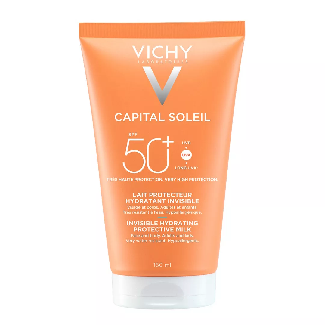 Lotiune hidratanta cu protectie solara SPF 50+ Capital Soleil, 150 ml, Vichy, [],farmaciabajan.ro
