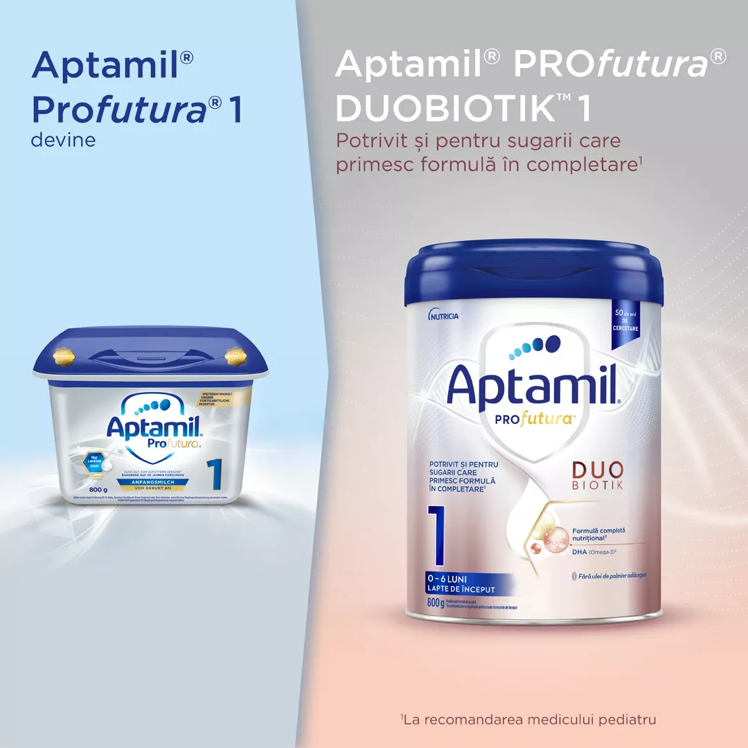 Lapte praf Aptamil ProFutura 1, 800g, 0-6 luni, Nutricia, [],farmaciabajan.ro