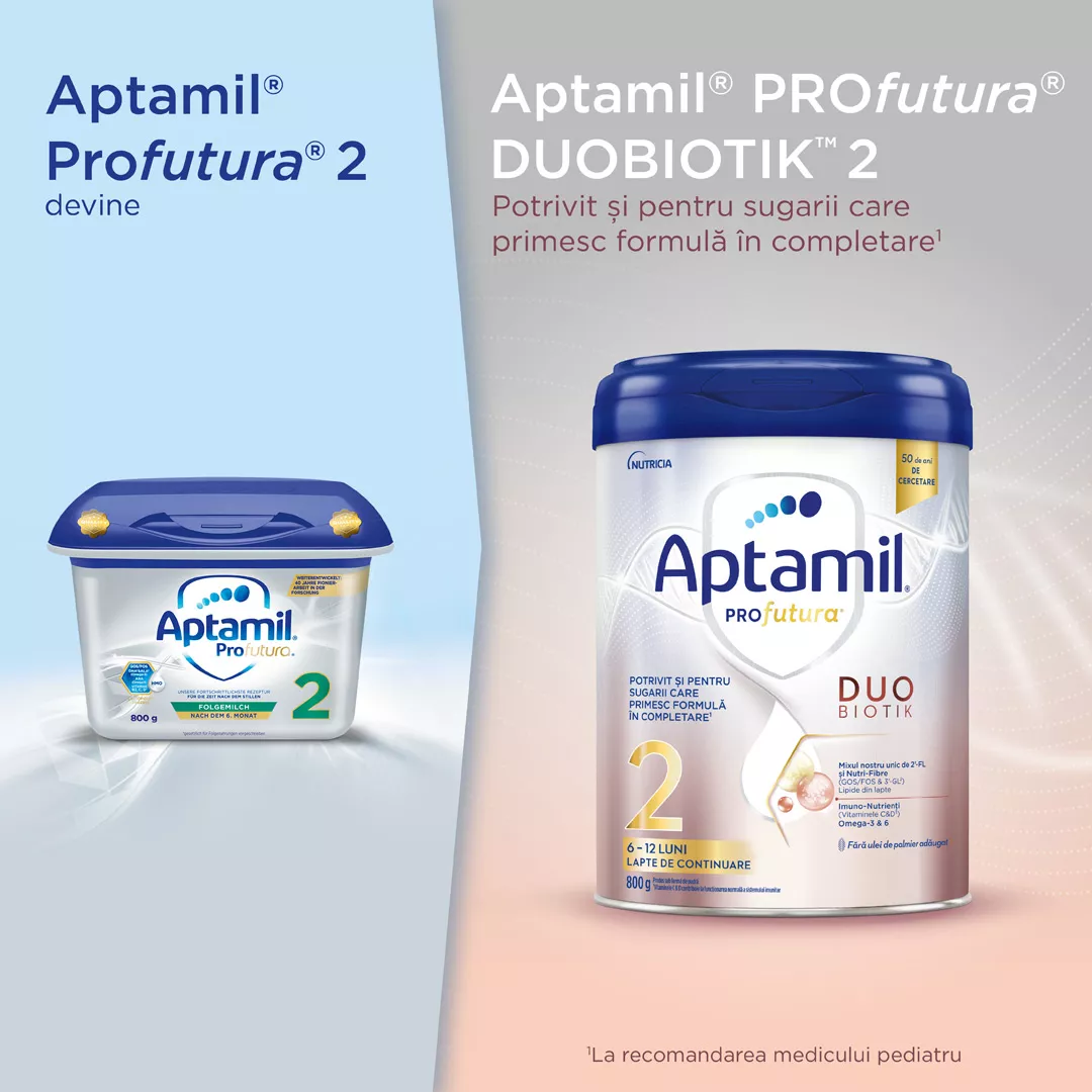 Lapte praf Aptamil ProFutura 2, 800g, 6-12 luni, Nutricia, [],farmaciabajan.ro