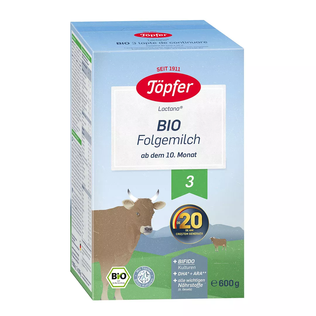 Lapte praf Bio 3 Lactana, +10 luni, 600 g, Topfer, [],farmaciabajan.ro