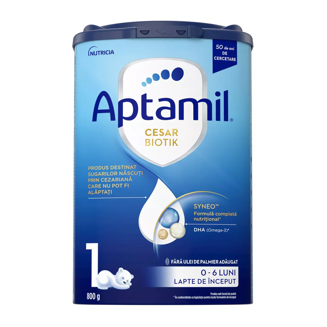 Lapte Praf CesarBiotik 1, 0-6 luni, 800g, Aptamil, [],farmaciabajan.ro