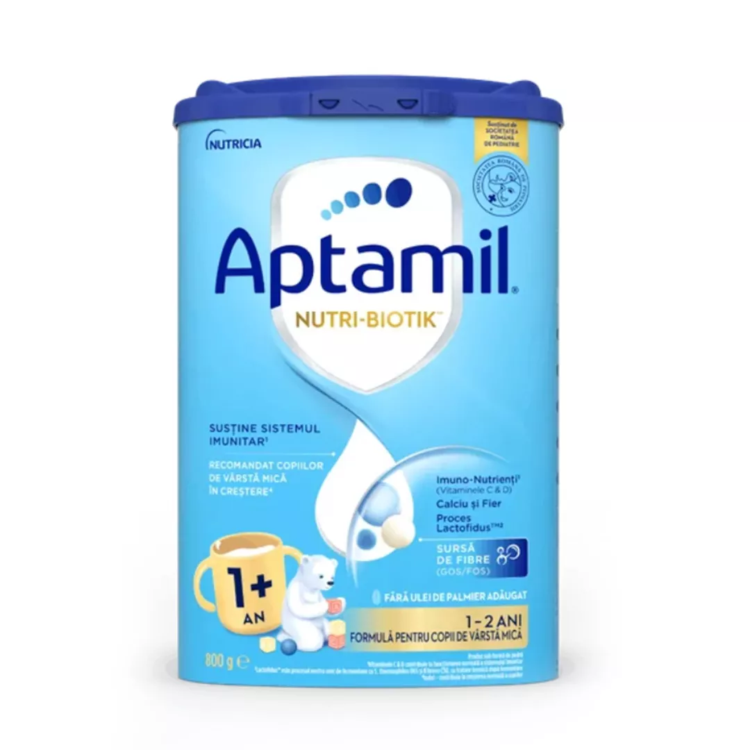 Lapte premium pentru copii de varsta mica 1-2 ani NUTRI-BIOTIK 1+, 800g, Aptamil, [],farmaciabajan.ro