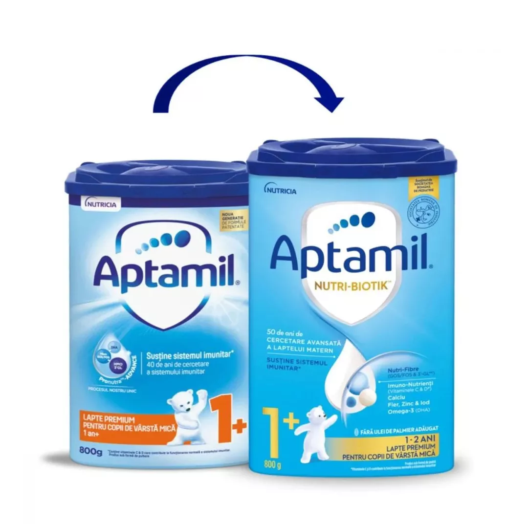 Lapte praf Nutricia Aptamil Junior 1+, 800 g, 12-24 luni , [],farmaciabajan.ro