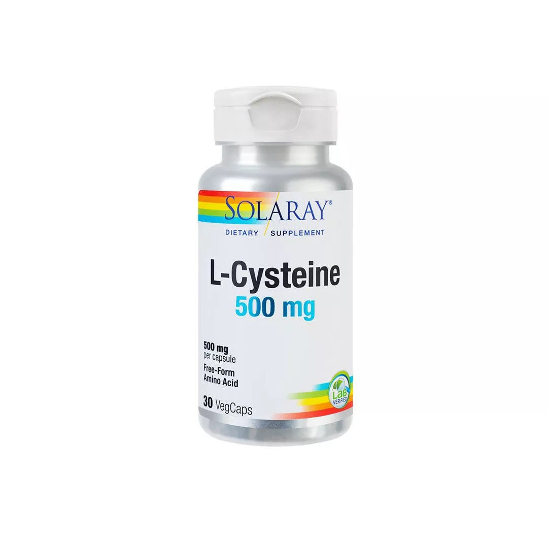 L-Cysteine 500mg Solaray, 30 capsule, Secom, [],farmaciabajan.ro