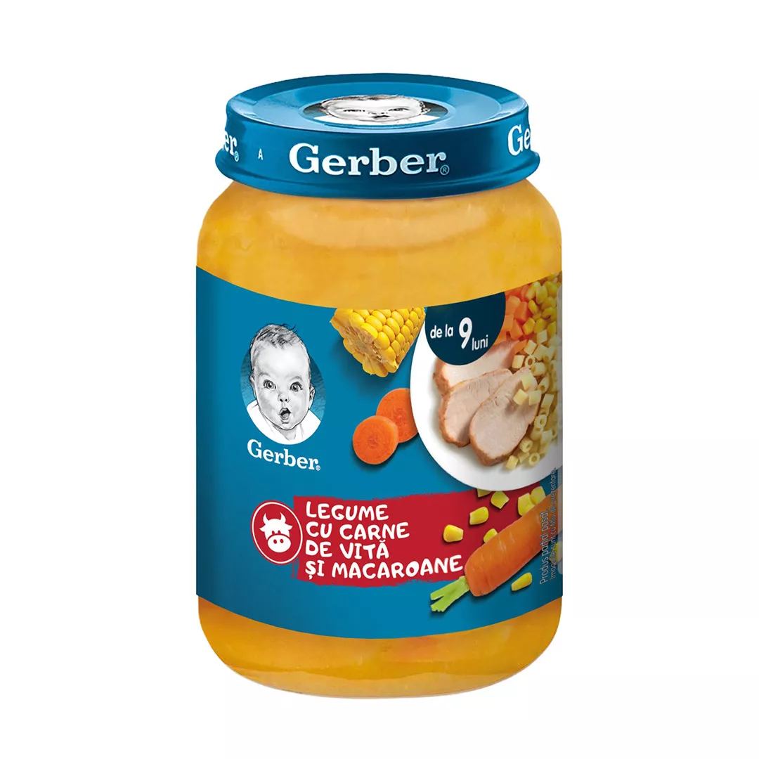 Legume cu carne de Vita si macaroane, de la 9 luni, Gerber, [],farmaciabajan.ro