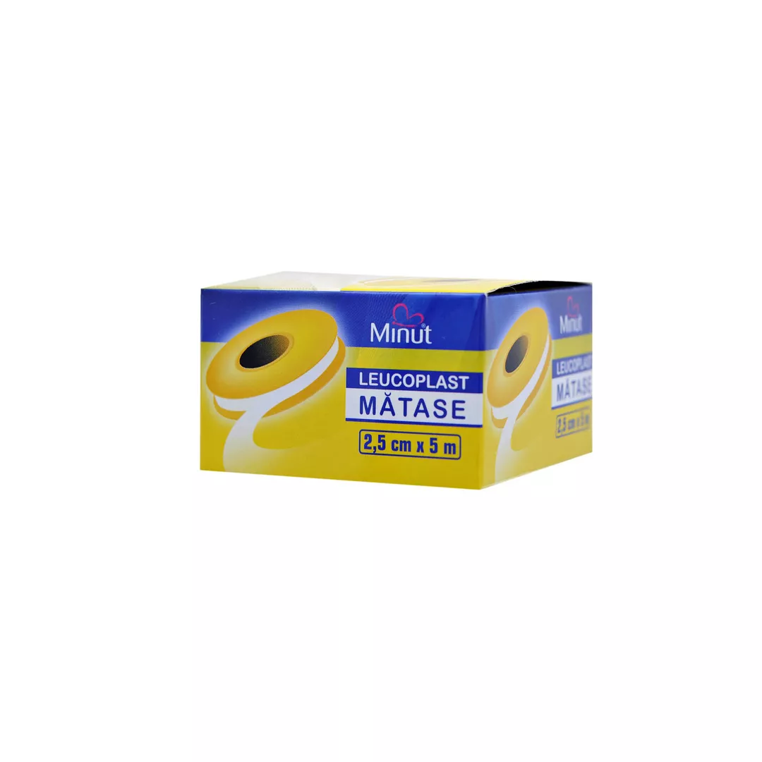 Leucoplast matase 2,5 cm x 5 m, Minut, [],farmaciabajan.ro