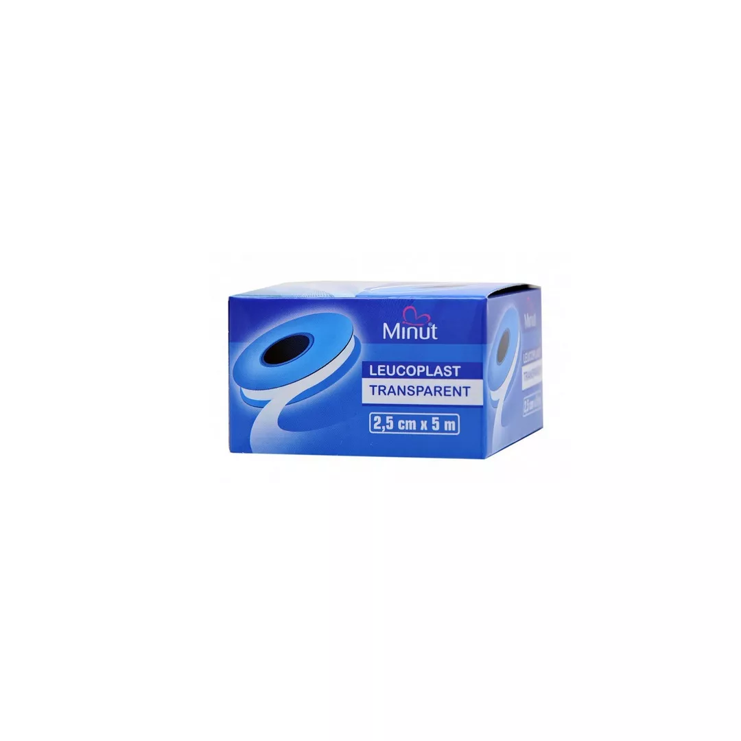 Leucoplast plastic transparent 2,5 cm x 5 m, Minut, [],farmaciabajan.ro