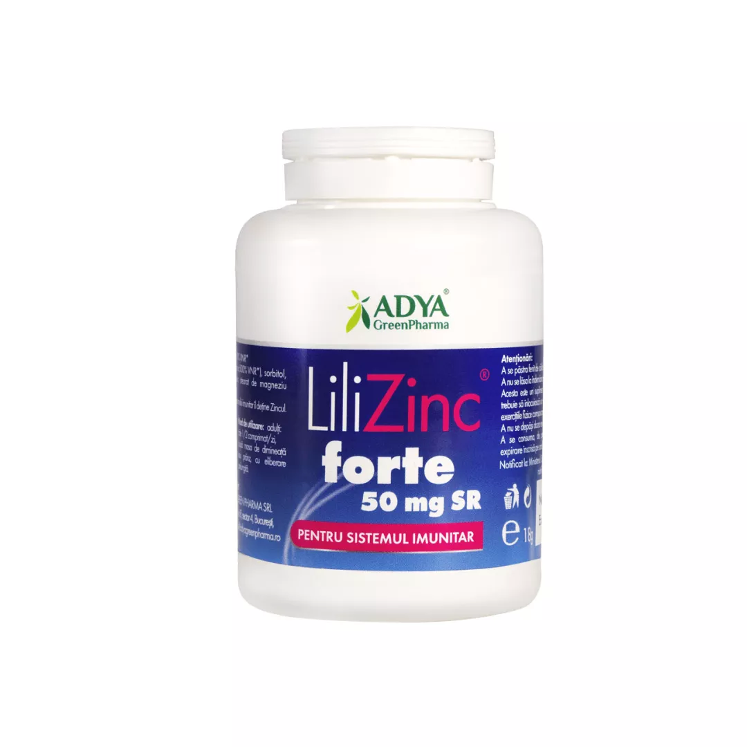 Lili Zinc 50 mg forte SR, 30 comprimate, Ayda Green Pharma, [],farmaciabajan.ro