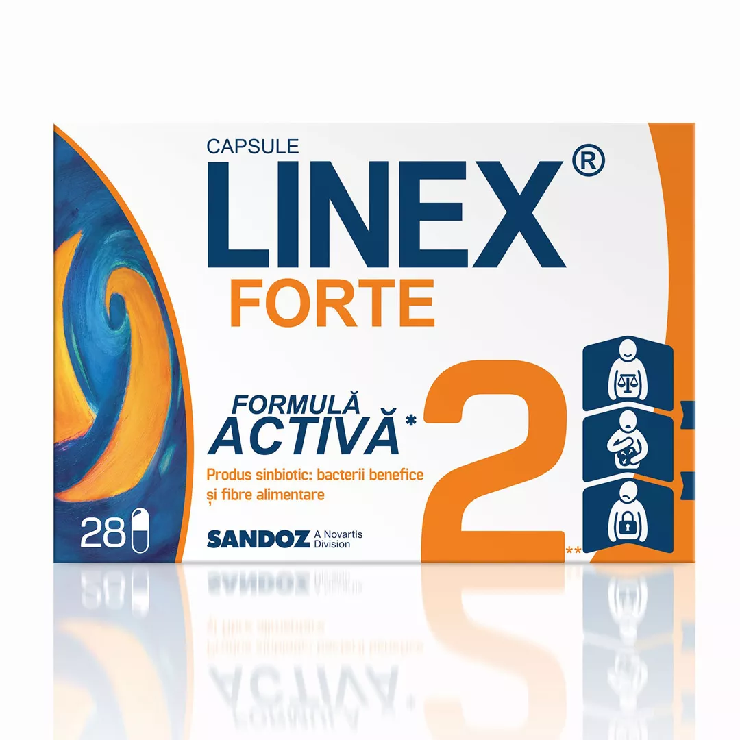 Linex Forte, 28 capsule, Sandoz, [],farmaciabajan.ro