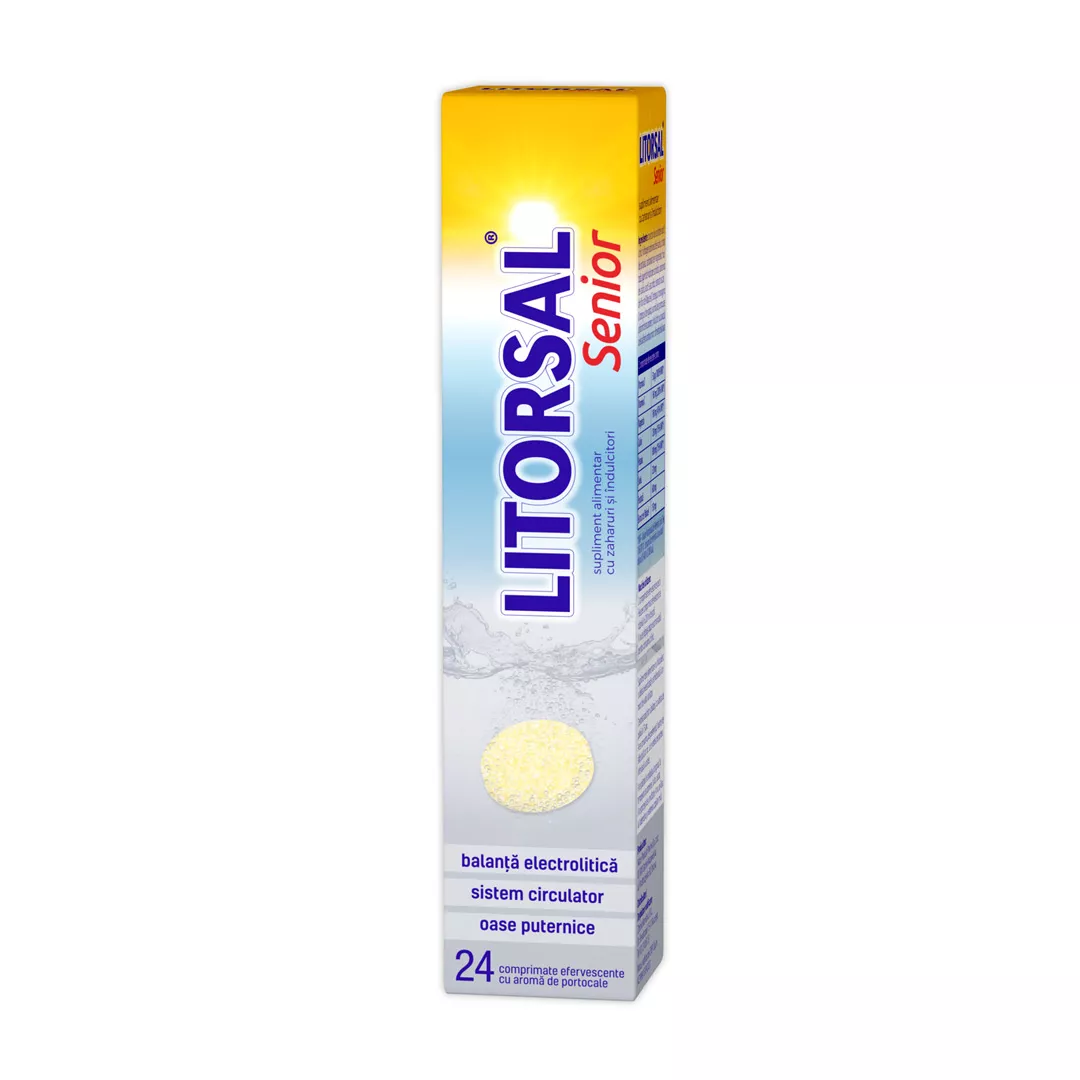 Litorsal Senior, 24 comprimate efervescente, Zdrovit, [],farmaciabajan.ro