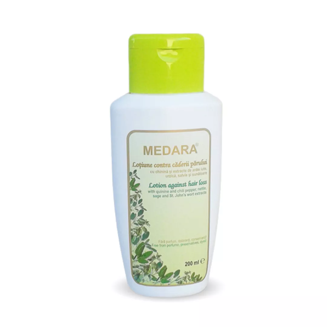 Lotiune contra caderii parului Medara cu chinina si extracte de plante, 200 ml, Mebra, [],farmaciabajan.ro