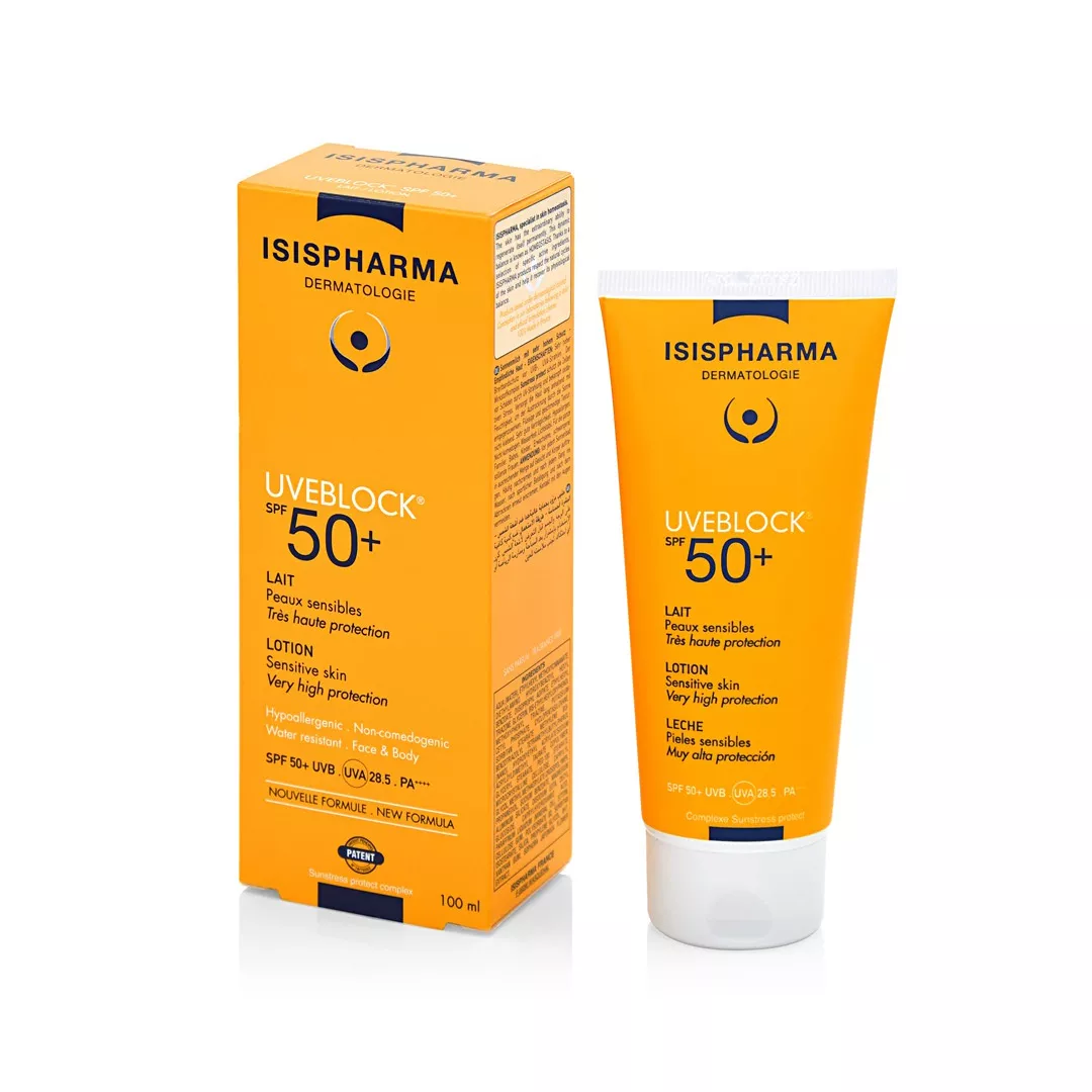 Lotiune protectie solara hidratanta UVEBLOCK 50+, 100 ml, Isis Pharma, [],farmaciabajan.ro