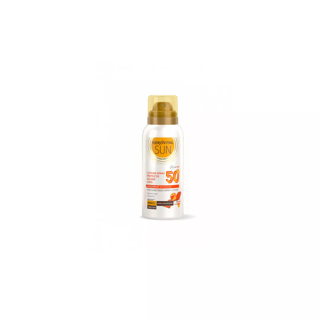 Lotiune spray protectie solara copii Sun SPF 50, 100 ml, Gerovital, [],farmaciabajan.ro