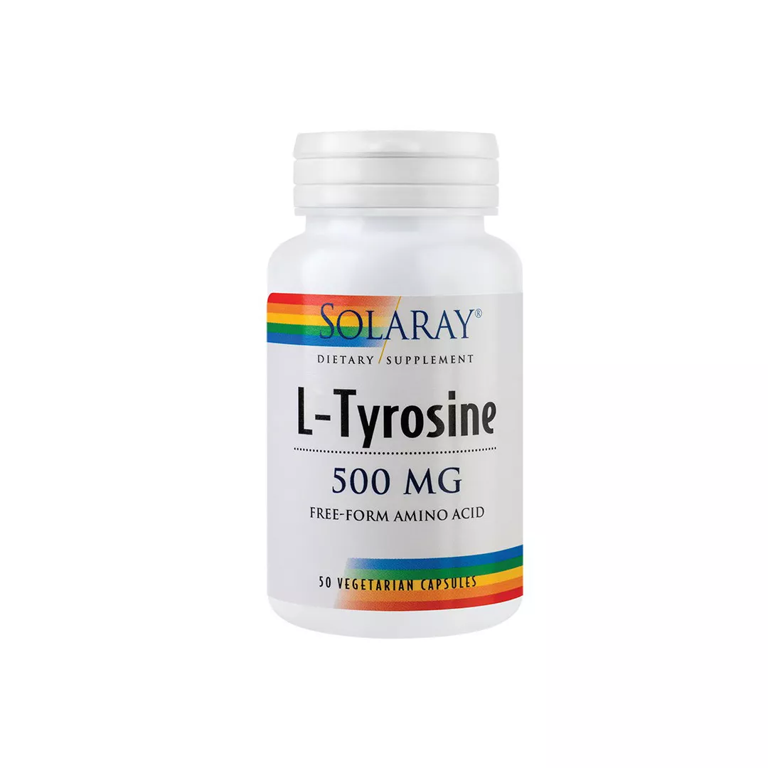 L-Tyrosine 500mg Solaray, 50 capsule, Secom, [],https:farmaciabajan.ro
