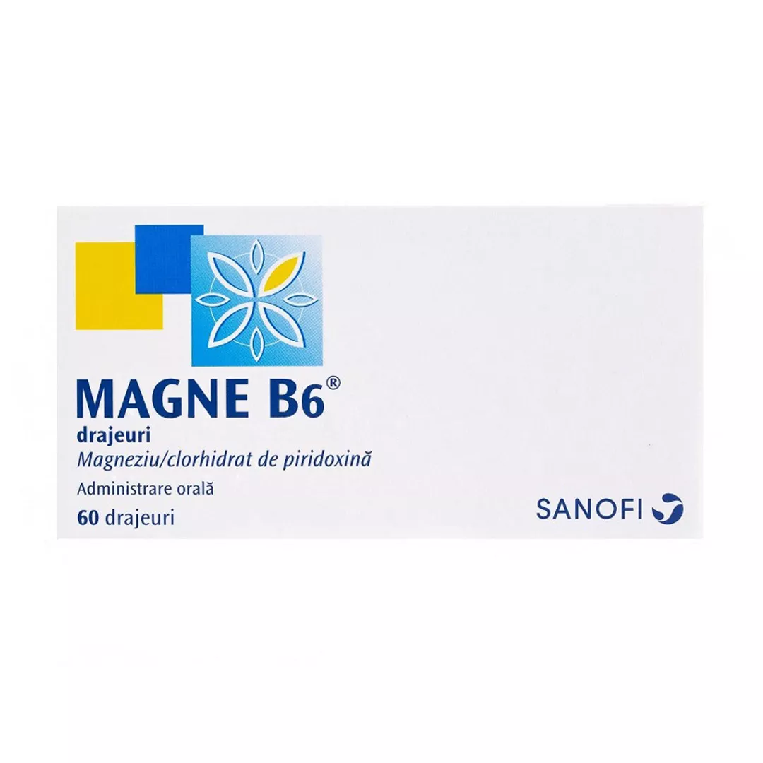 Magne B6, 60 drajeuri, Sanofi, [],https:farmaciabajan.ro