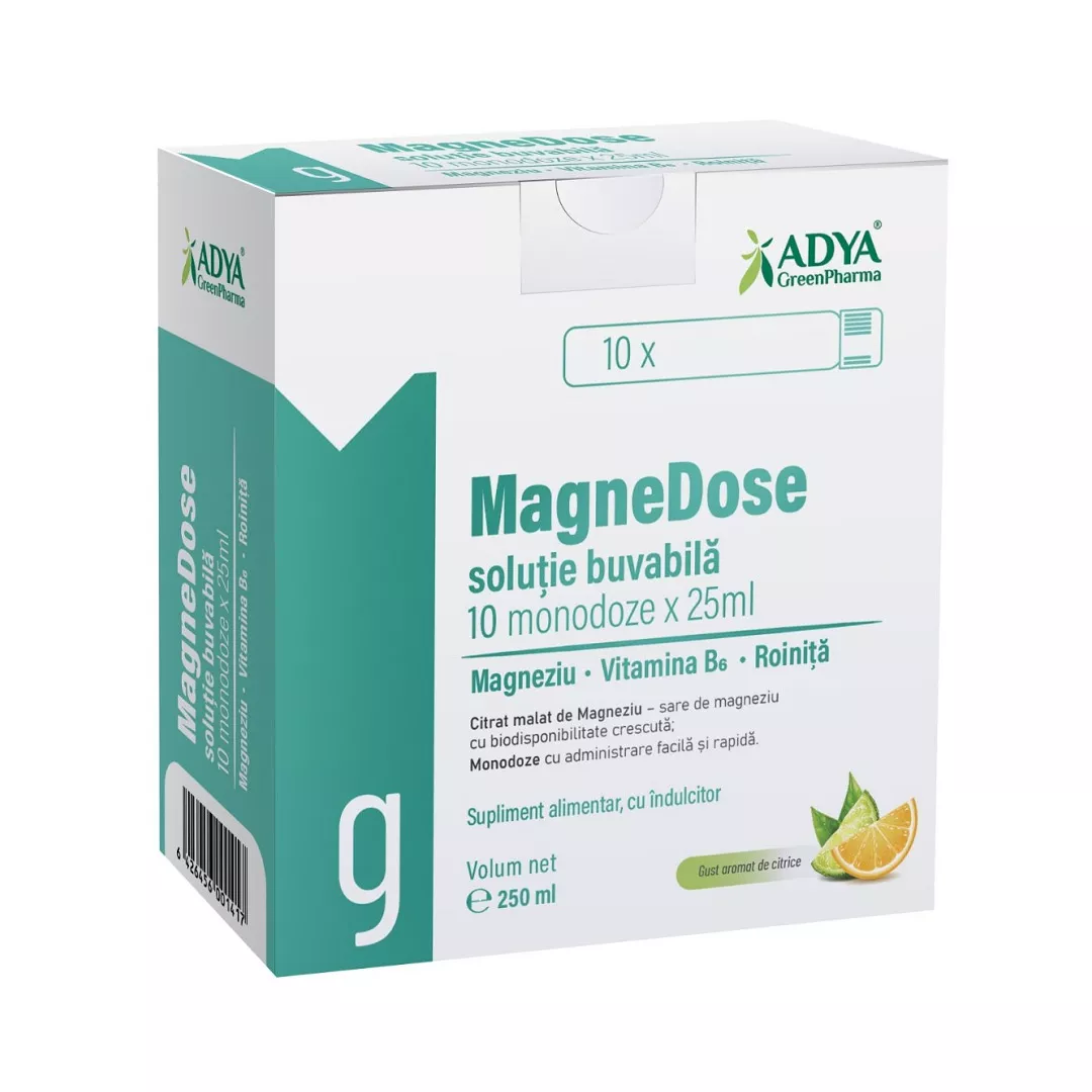 Magnedose solutie buvabila, 10 monodoze x 25 ml, Adya Green Pharma, [],farmaciabajan.ro
