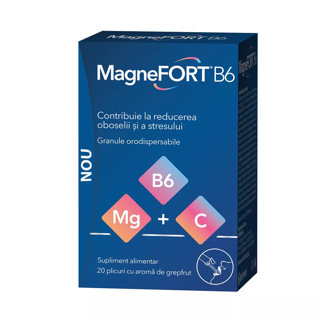 Magnefort B6, 20 plicuri, Biofarm, [],farmaciabajan.ro