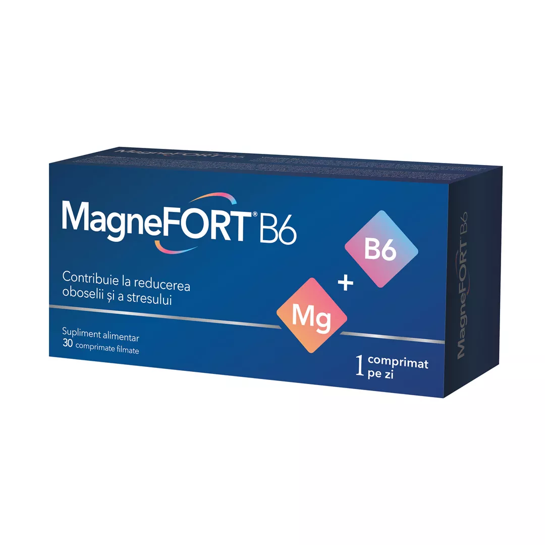 Magnefort B6, 30 comprimate, Biofarm, [],farmaciabajan.ro