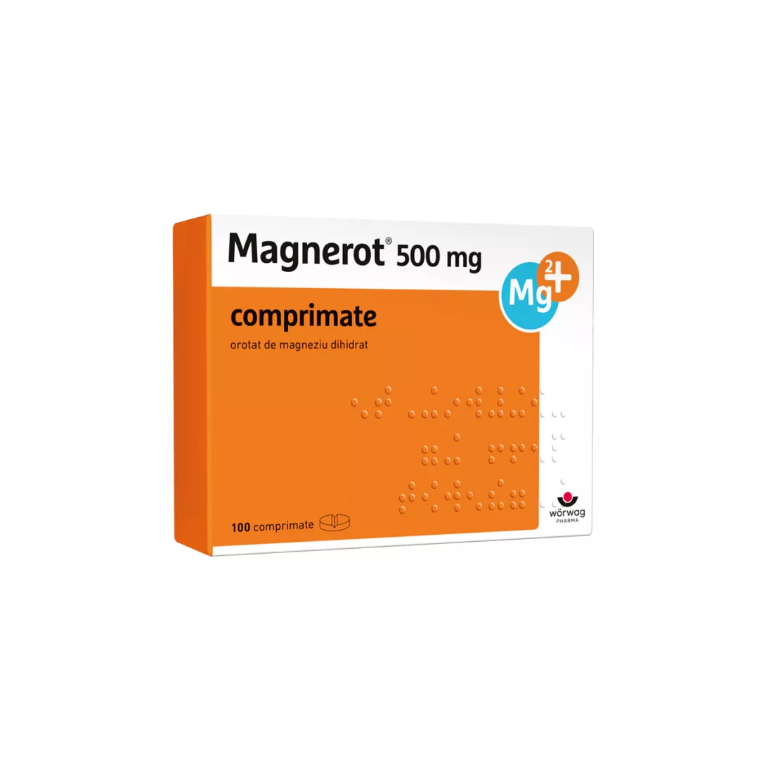 Magnerot, 500 mg, 100 comprimate, Worwag Pharma, [],farmaciabajan.ro
