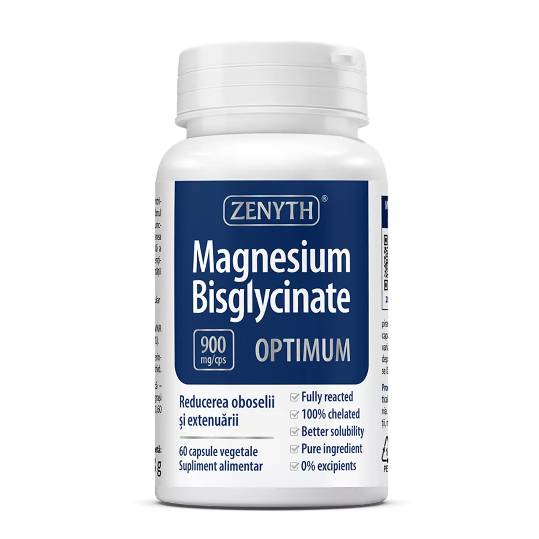 Magnesium Bisglycinate Optimum, 900 mg, 60 capsule, Zenyth, [],farmaciabajan.ro