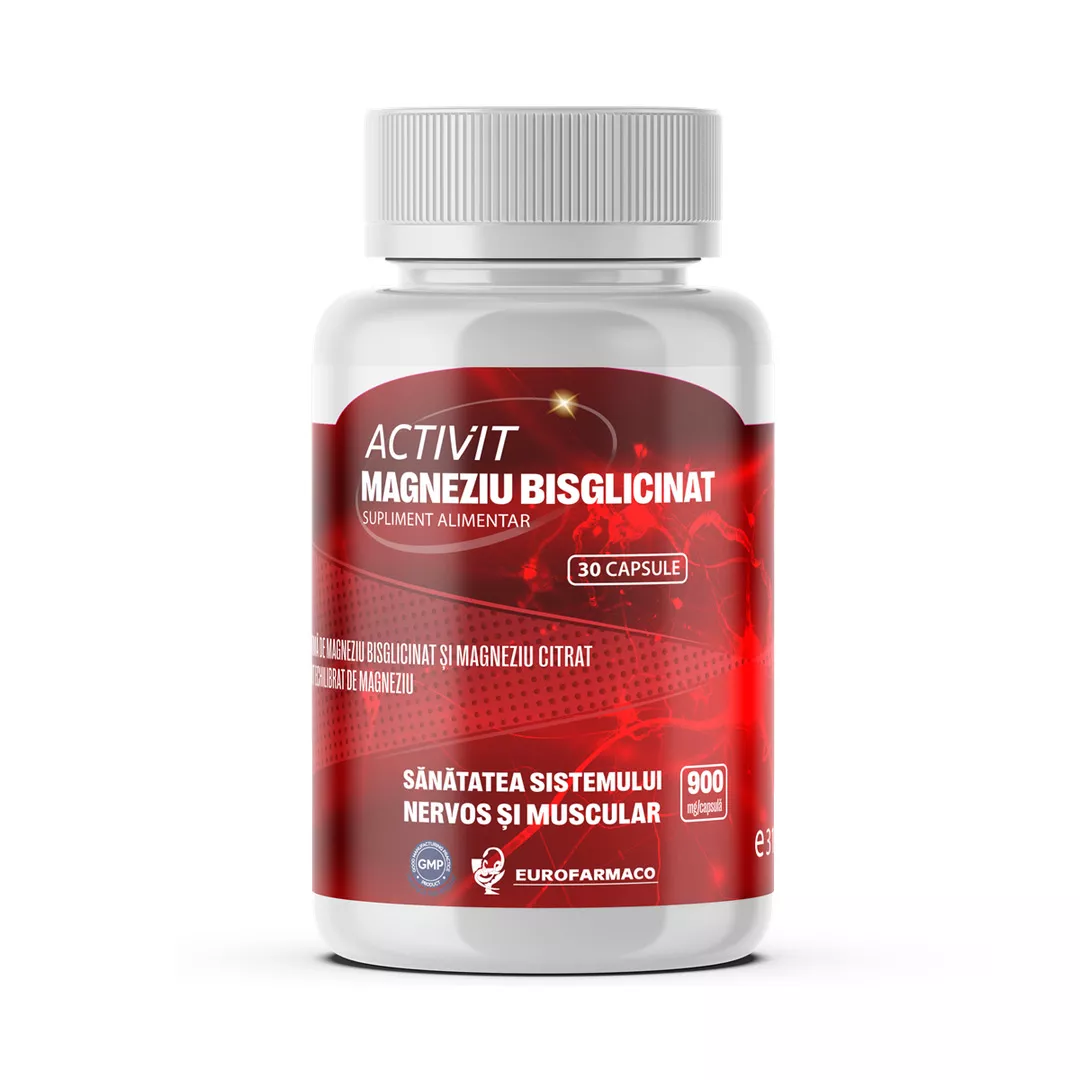 Magneziu bisglicinat Activit, 900 mg, 30 capsule, Eurofarmaco, [],farmaciabajan.ro