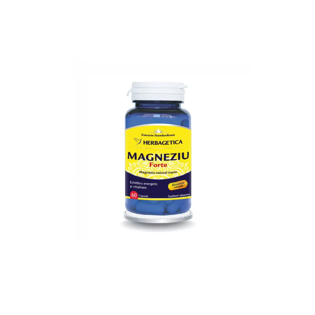 Magneziu forte, 60 capsule, Herbagetica, [],farmaciabajan.ro