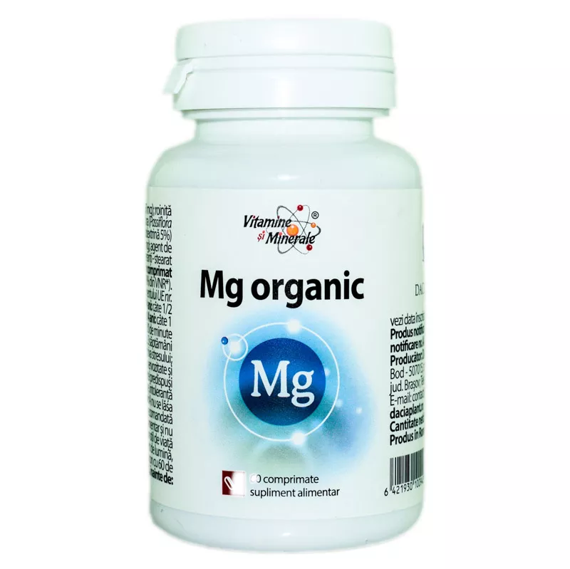 Magneziu Organic, 60 comprimate, Dacia Plant, [],farmaciabajan.ro