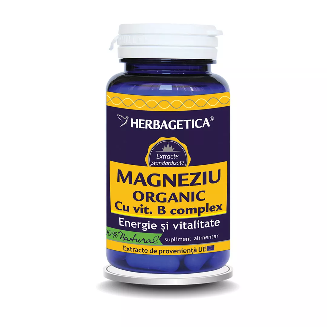 Magneziu Organic cu Vitamina B complex, 60 capsule, Herbagetica, [],farmaciabajan.ro