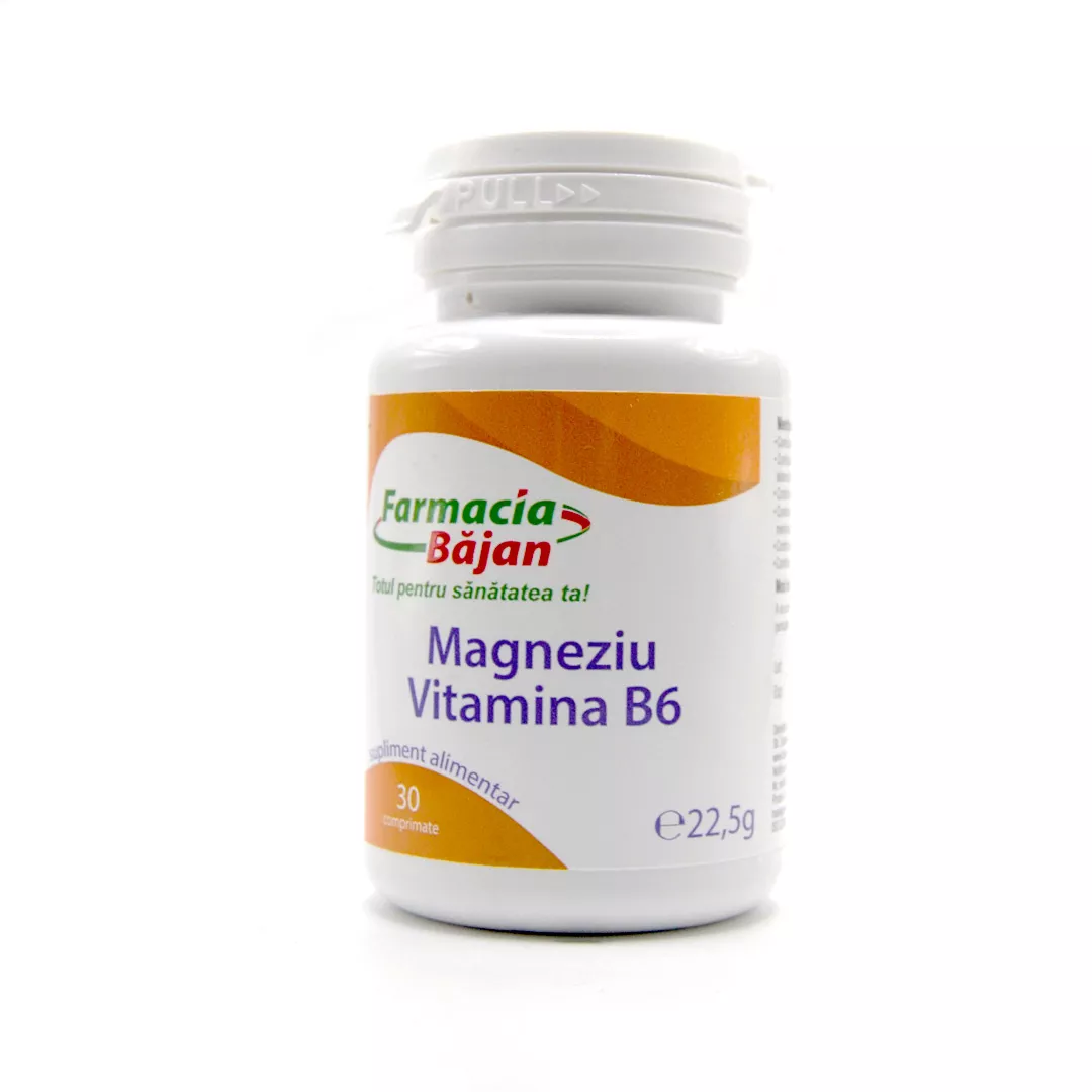 Magneziu Vitamina B6, 30 comprimate, Farmacia Bajan, [],farmaciabajan.ro